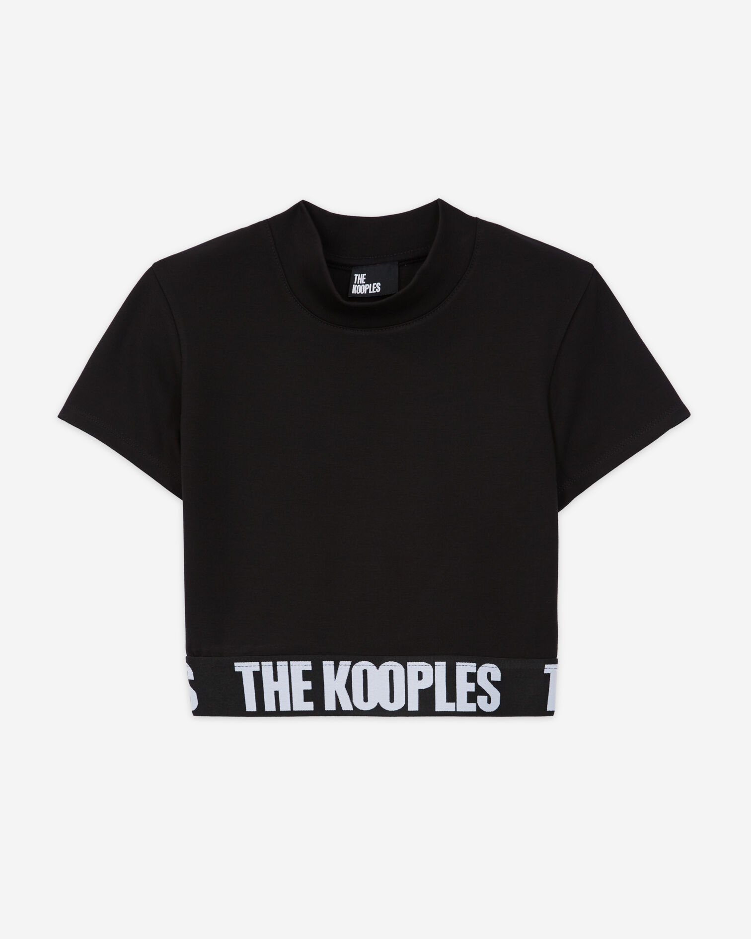Women's short black logo t-shirt, BLACK, hi-res image number null