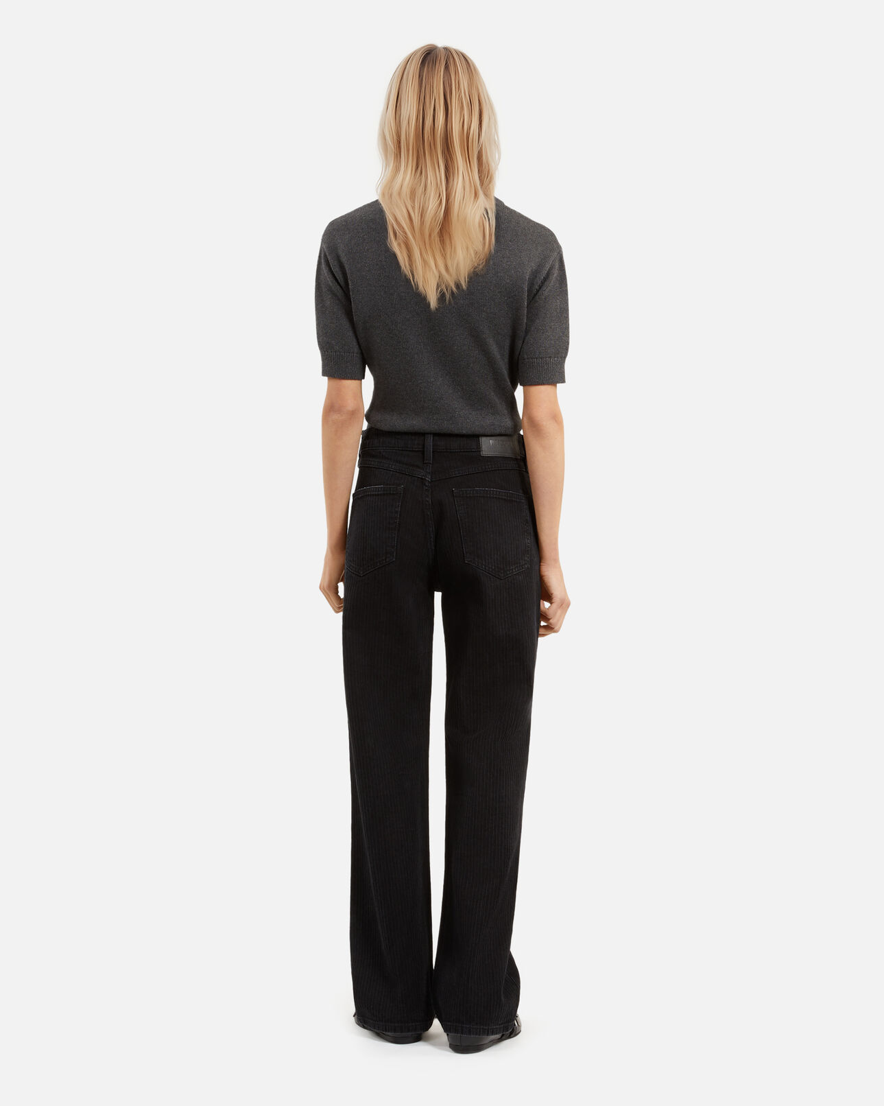 The Kooples WOMEN BLACK WASHED straight black jeans