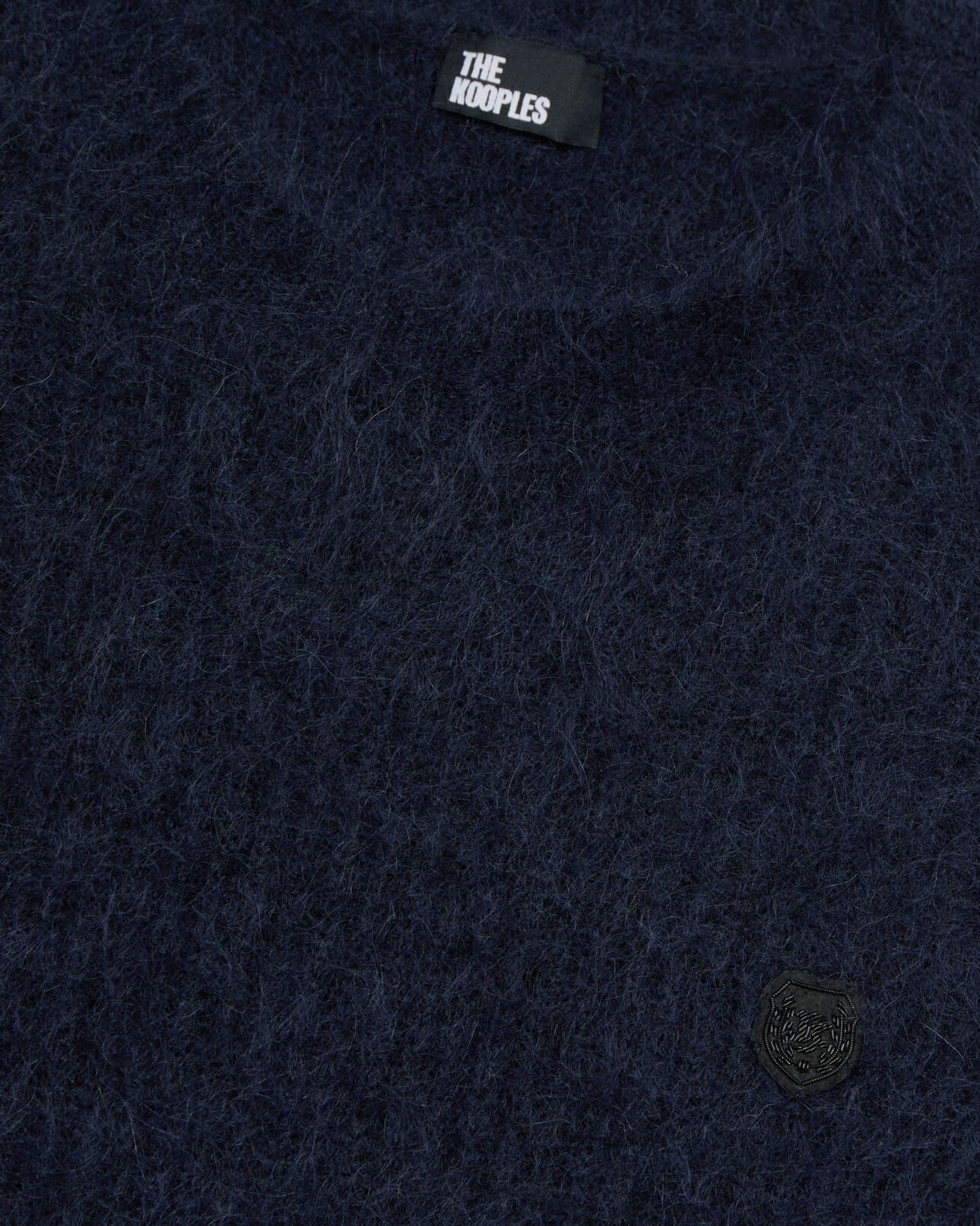 The Kooples HOMME NAVY pull en mohair et laine bleu marine