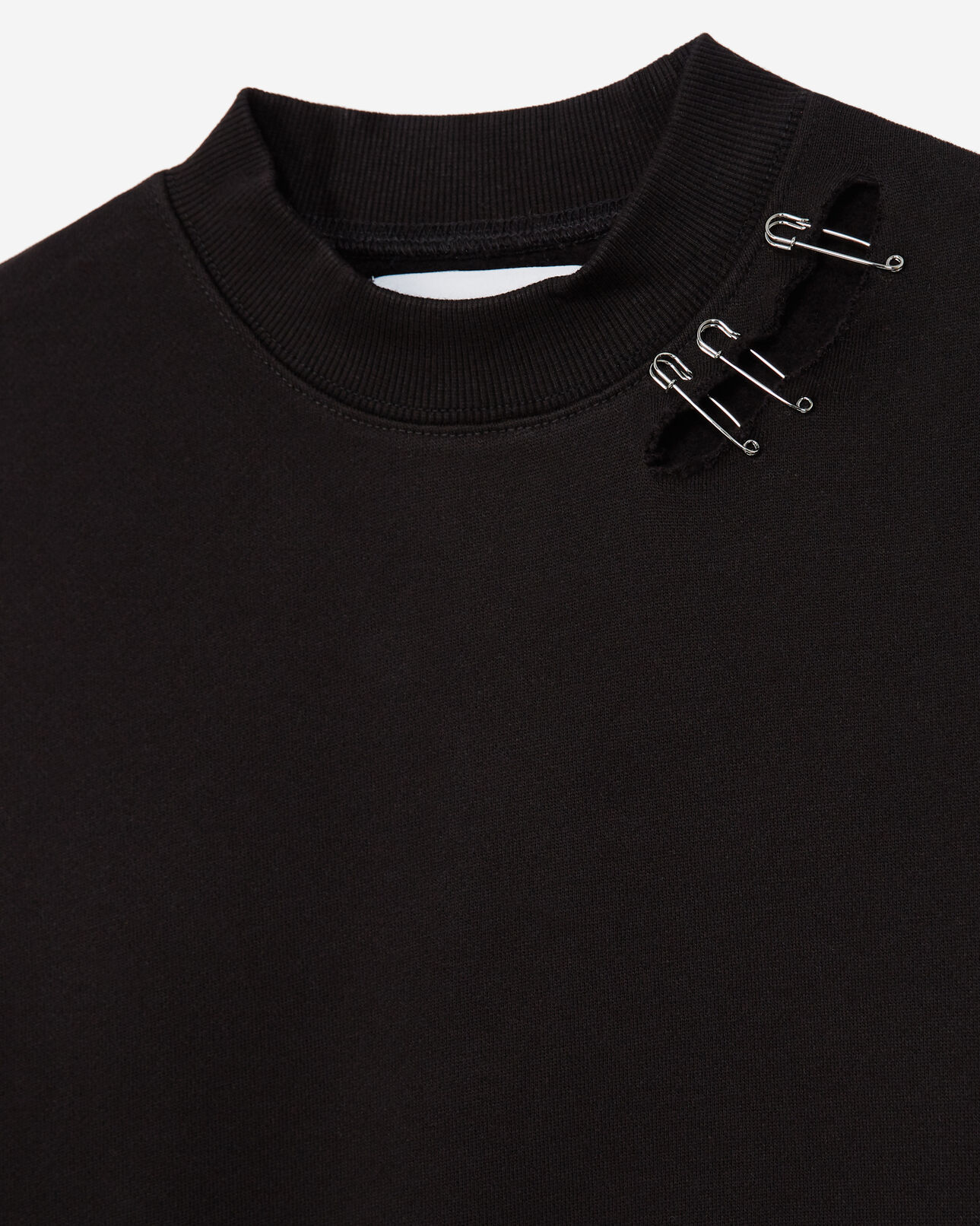 The Kooples FEMME BLACK sweatshirt noir à détails métallisés