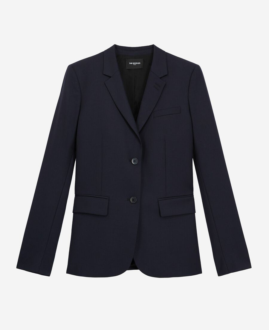 The Kooples DAMEN NAVY anzugjacke aus wolle, tailliert geschnitten, marineblau