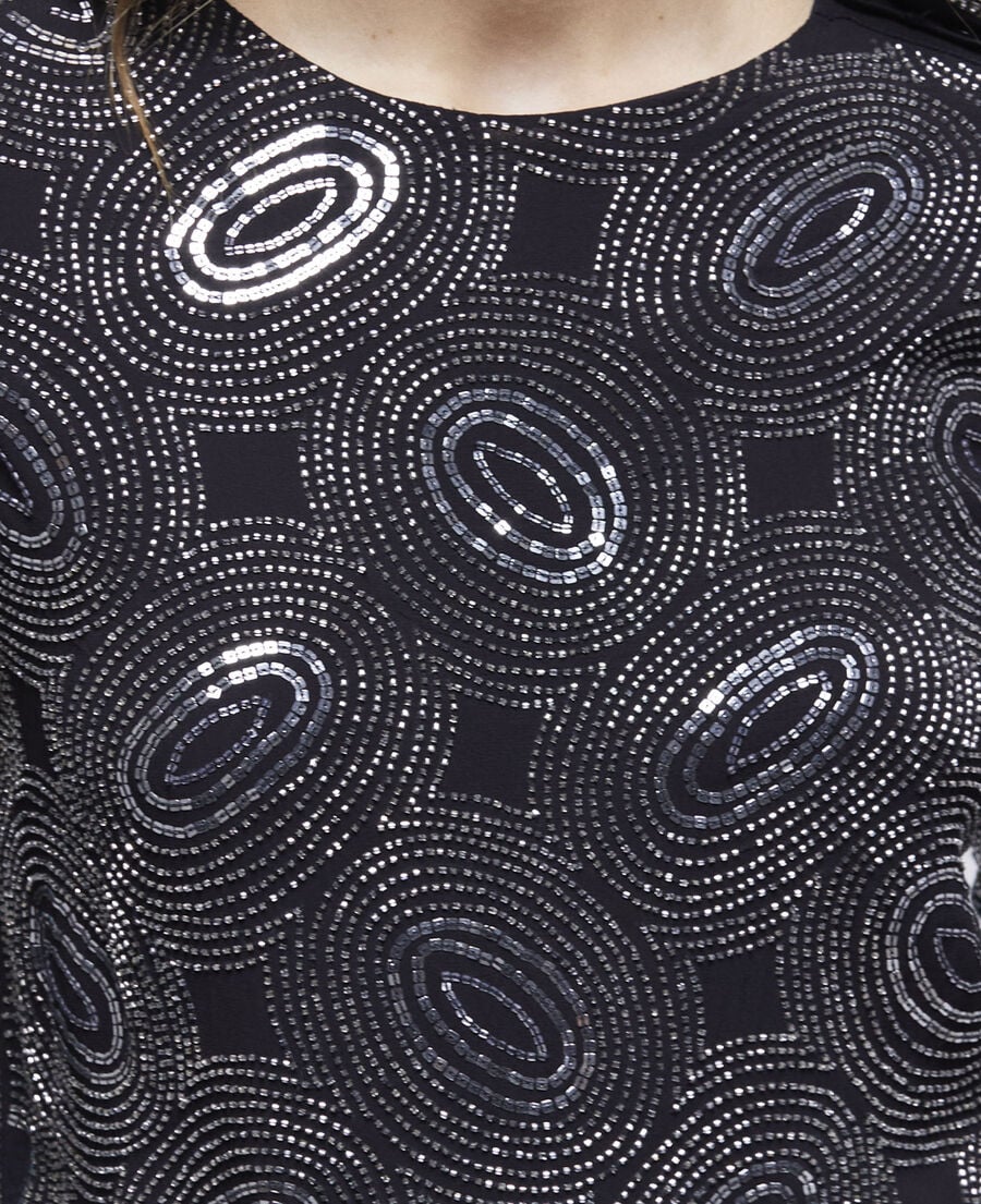 The Kooples WOMEN BLACK black top with rhinestones