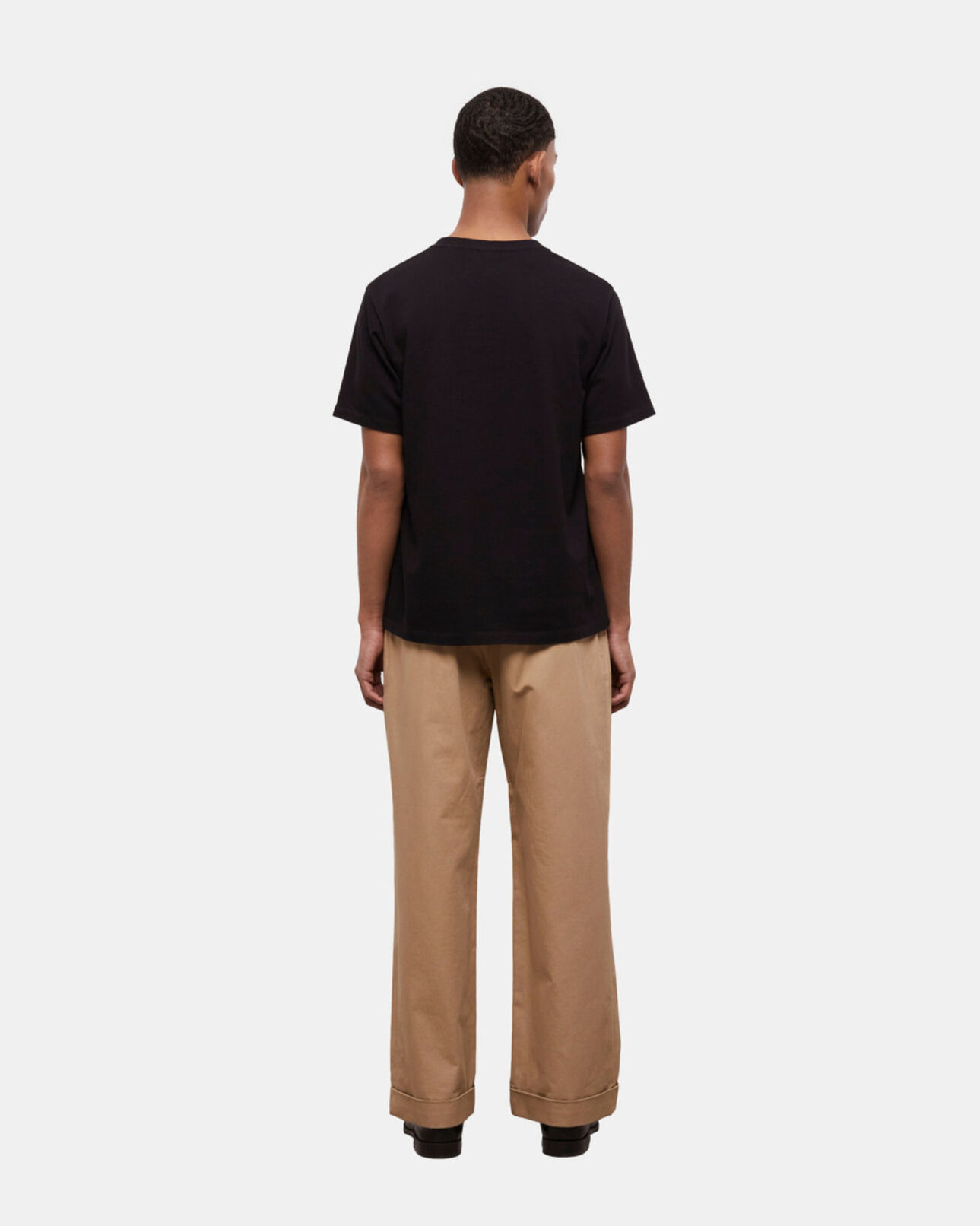 The Kooples HOMBRE BLACK WASHED camiseta negra serigrafiada snake logotipo para hombre