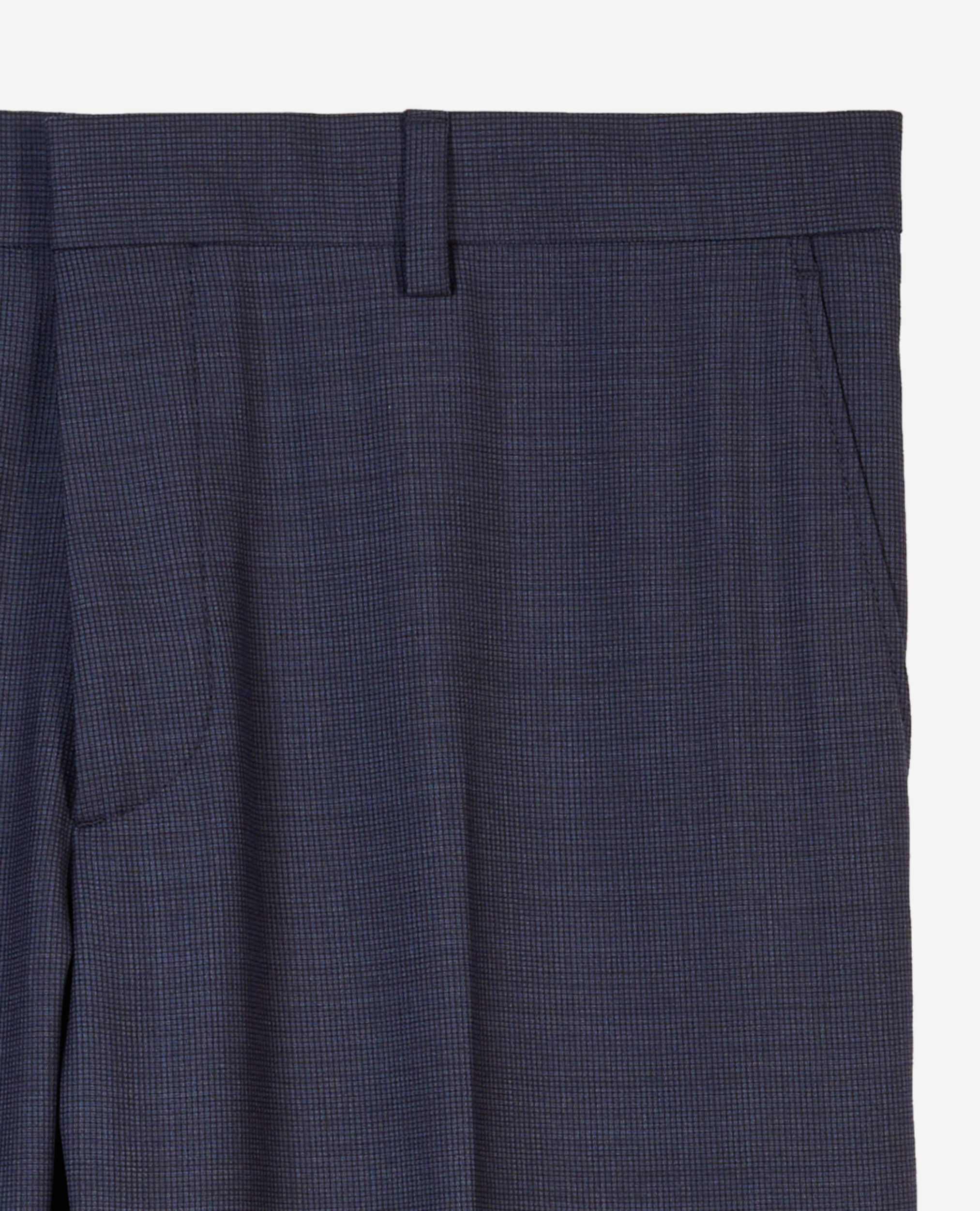 Pantalon de costume micro carreaux en laine, NAVY, hi-res image number null