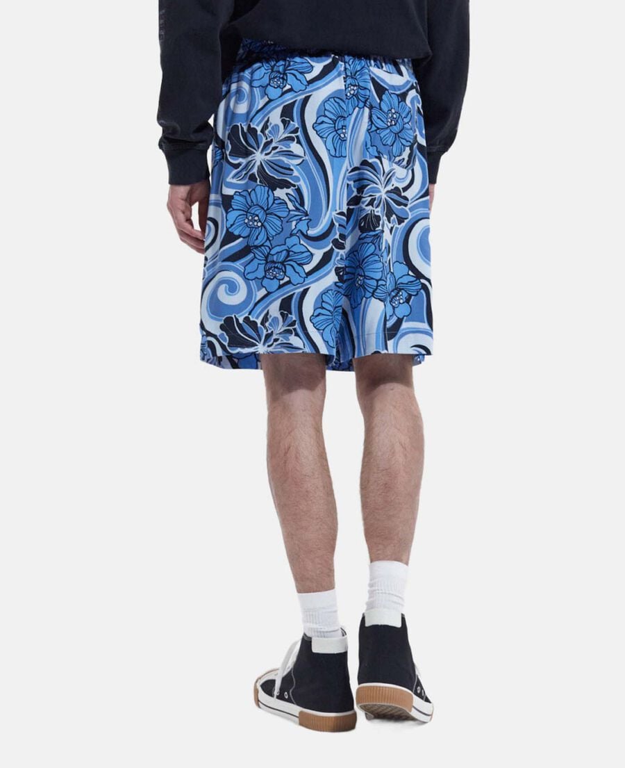 The Kooples HOMME BLUE short bleu imprimé psychédélique fluide