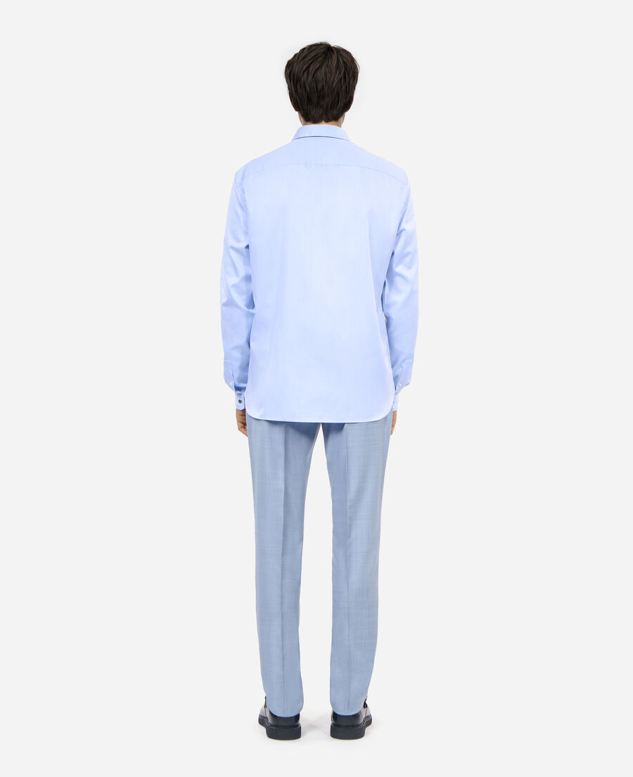 The Kooples MEN BLUE WHITE blue herringbone striped formal shirt