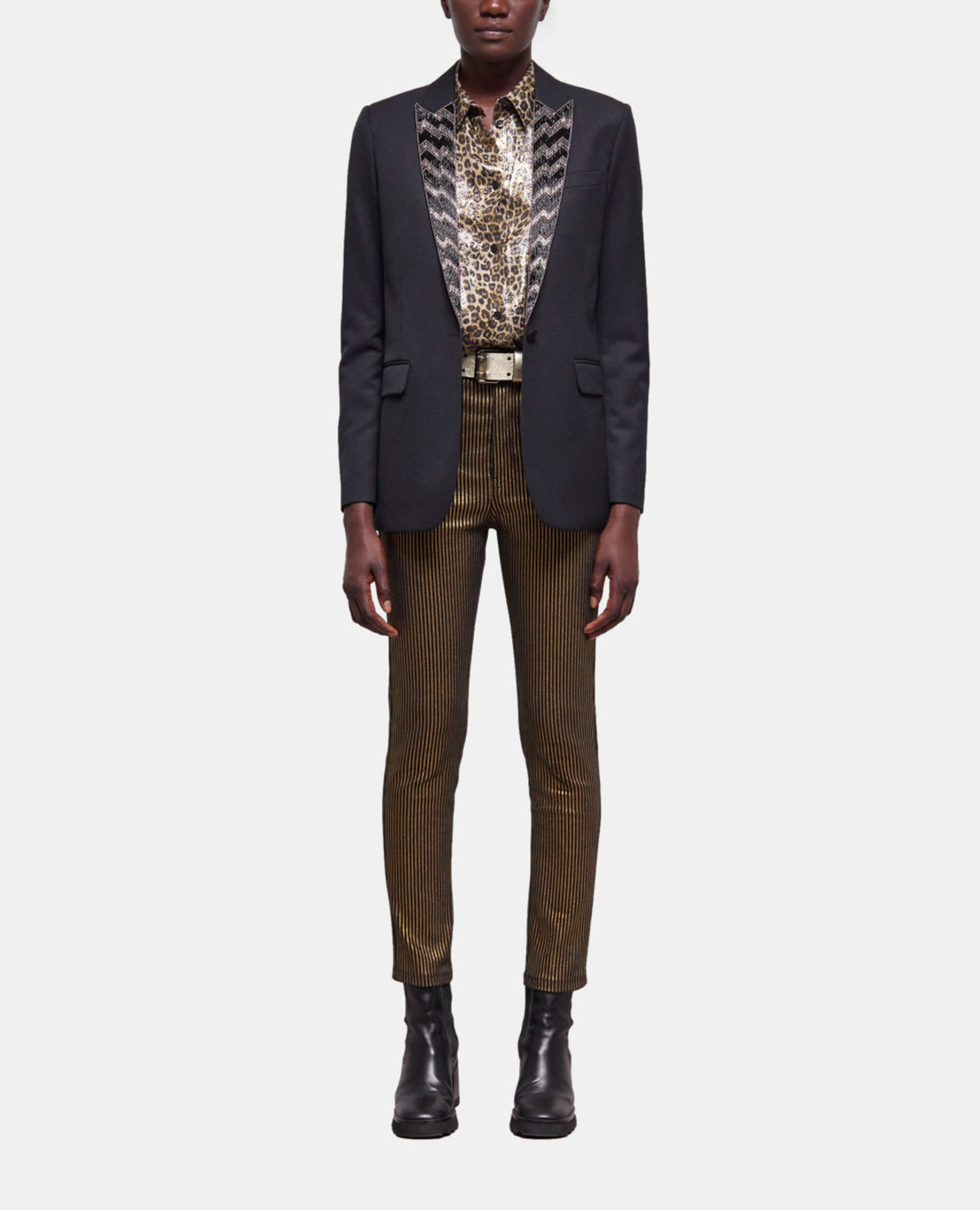 Black jacket with pearl details, BLACK, hi-res image number null