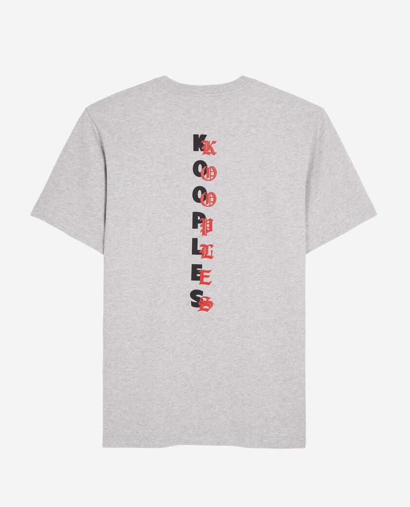 The Kooples HOMME GREY MELANGE t-shirt avec s&eacute;rigraphie logo gris clair