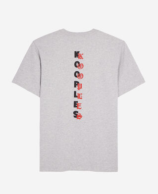 The Kooples HOMME GREY MELANGE t-shirt avec s&eacute;rigraphie logo gris clair