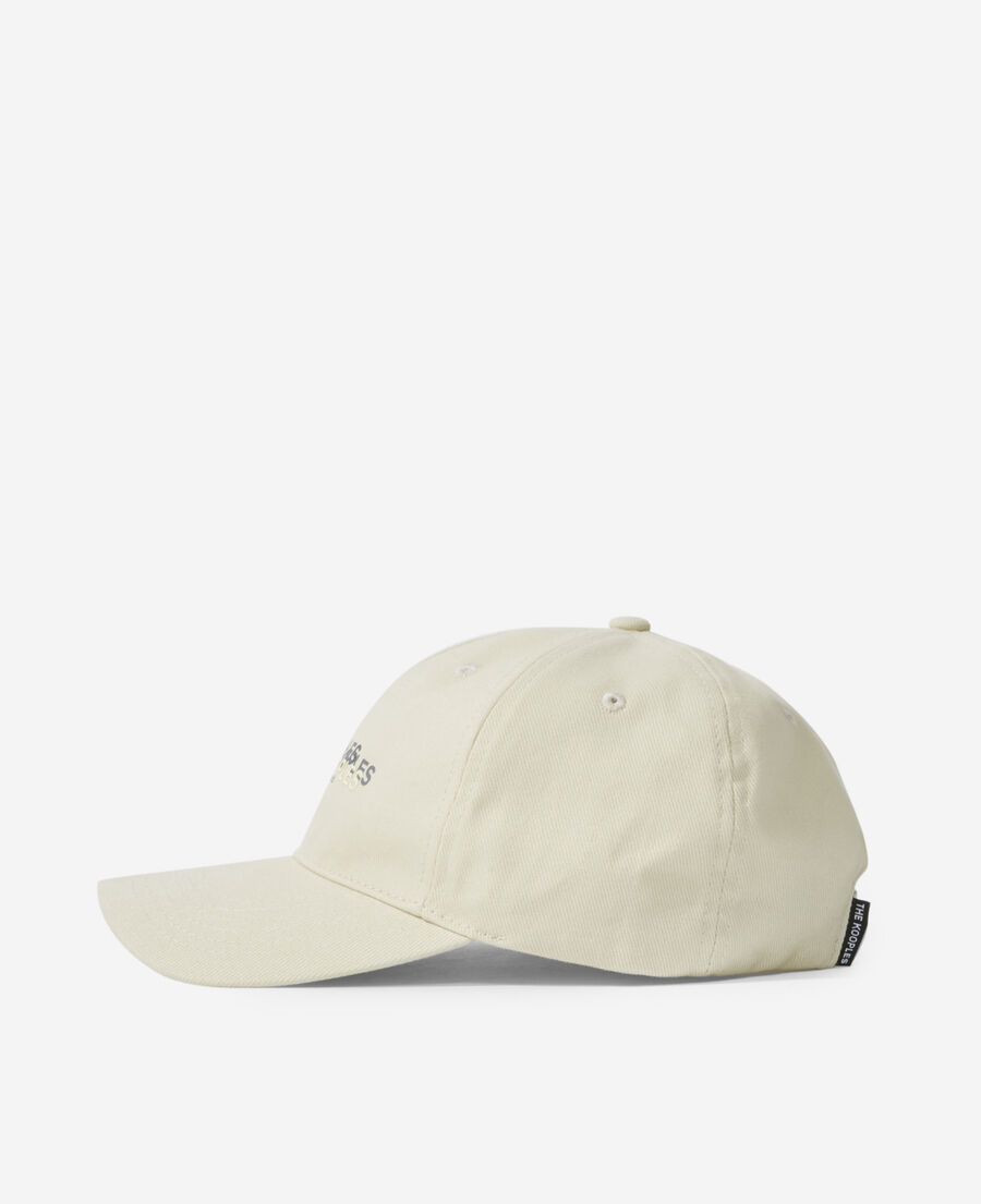 cotton ecru cap with triple logo
