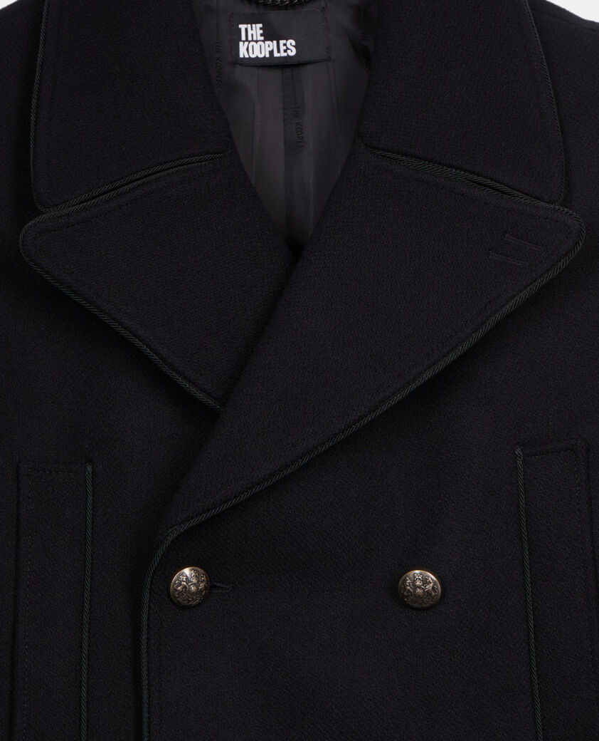 The Kooples MEN BLACK long black wool blend coat