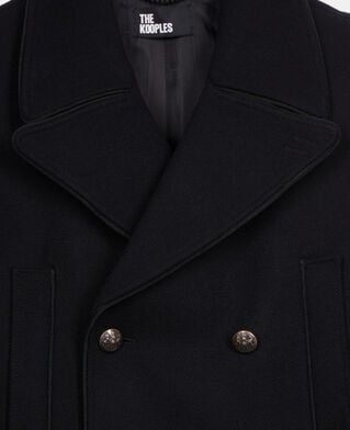 The Kooples MEN BLACK long black wool blend coat