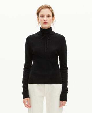 The Kooples FEMME BLACK pull col roulé en cachemire noir