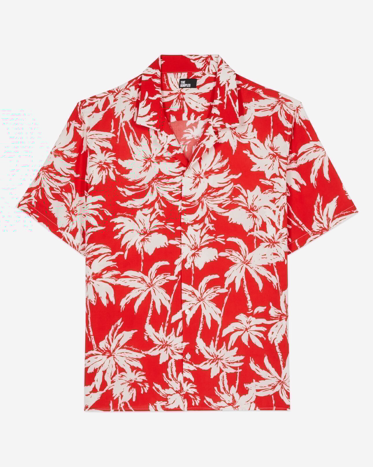 The Kooples HERREN RED / WHITE kurzärmeliges hemd mit print