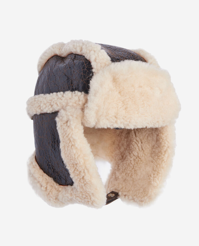 The Kooples M BROWN brown shearling  chapka