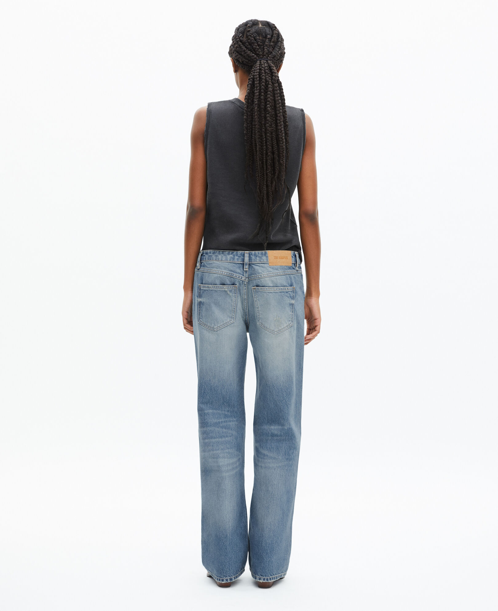 The Kooples WOMEN BABY BLUE wide-leg light blue jeans