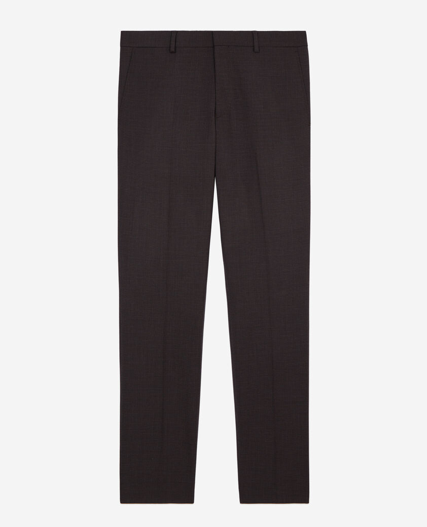 The Kooples MEN BROWN / BLACK brown wool houndstooth suit trousers