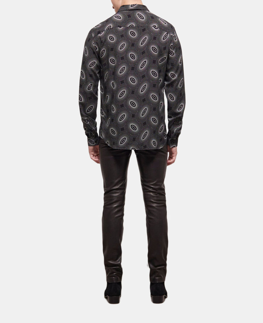 The Kooples MEN BLACK WHITE printed classic-collar shirt