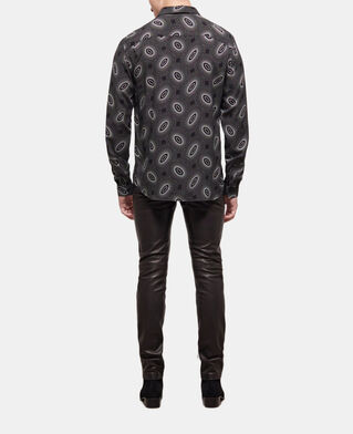 The Kooples MEN BLACK WHITE printed classic-collar shirt