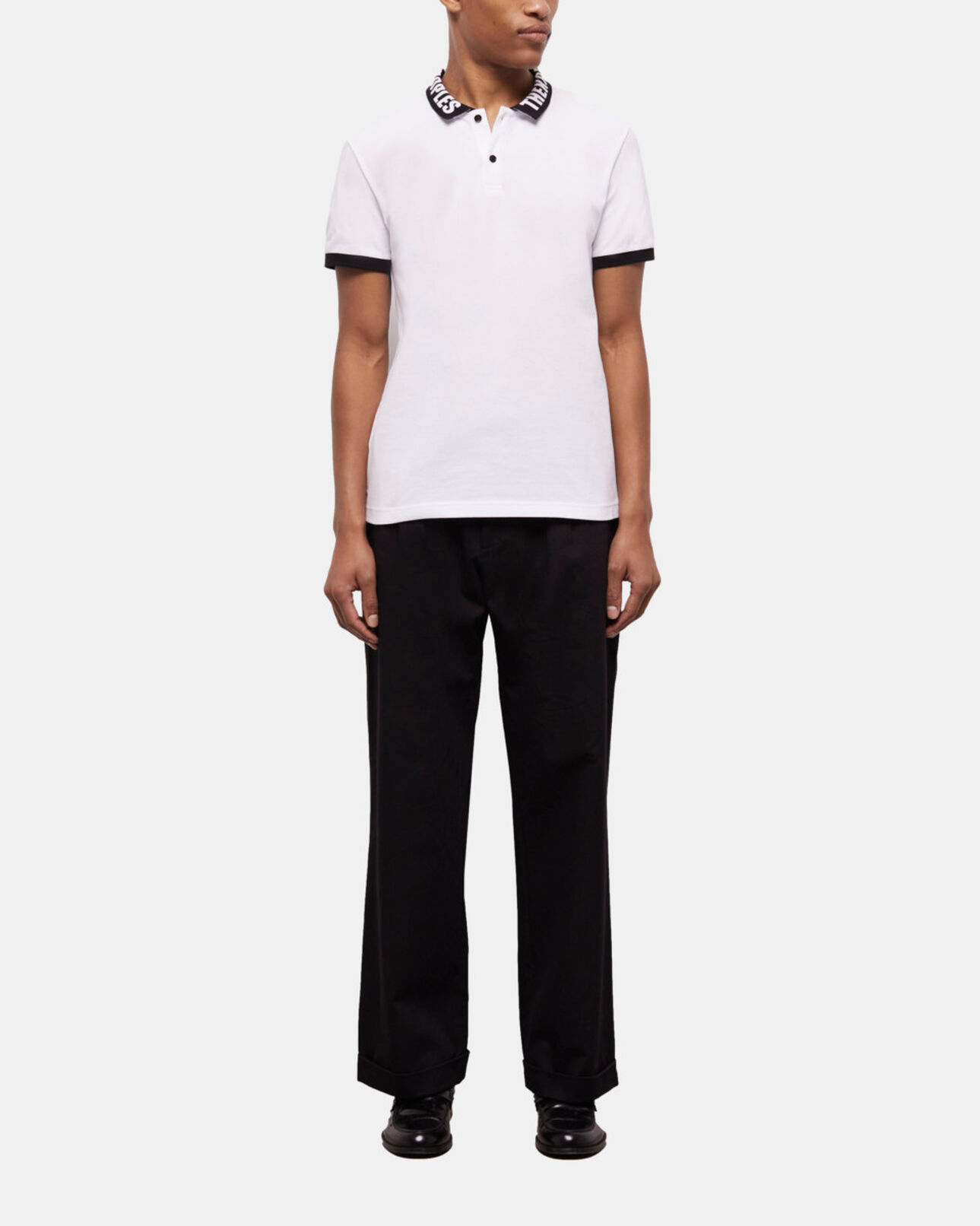 The Kooples HERREN WHITE weißes poloshirt mit logo am kragen