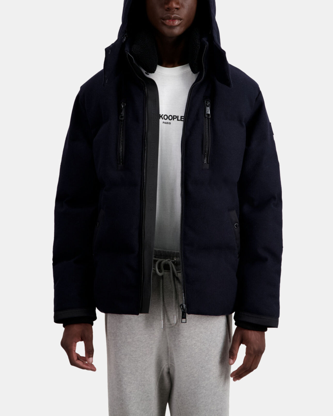 The Kooples HOMME NAVY doudoune bleu marine en flanelle