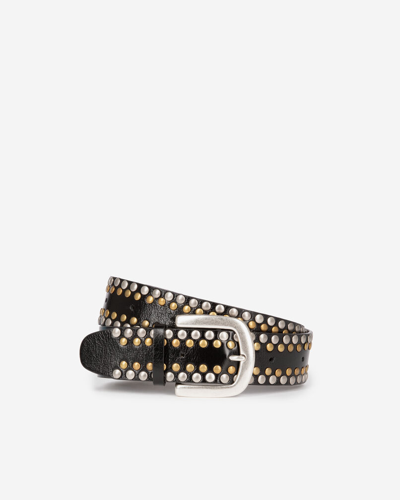 The Kooples FEMME BLACK ceinture en cuir noir avec clous