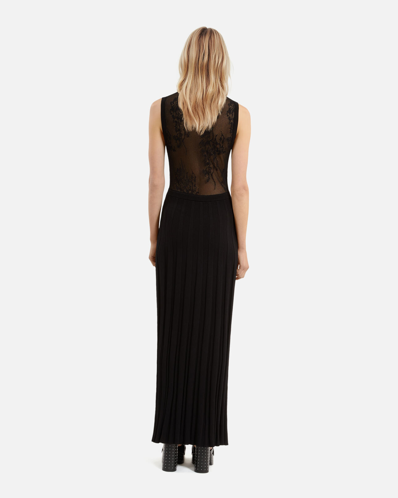 The Kooples WOMEN BLACK black mesh maxi dress