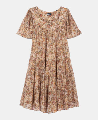 The Kooples F CAMEL / BROWN floral print short dress