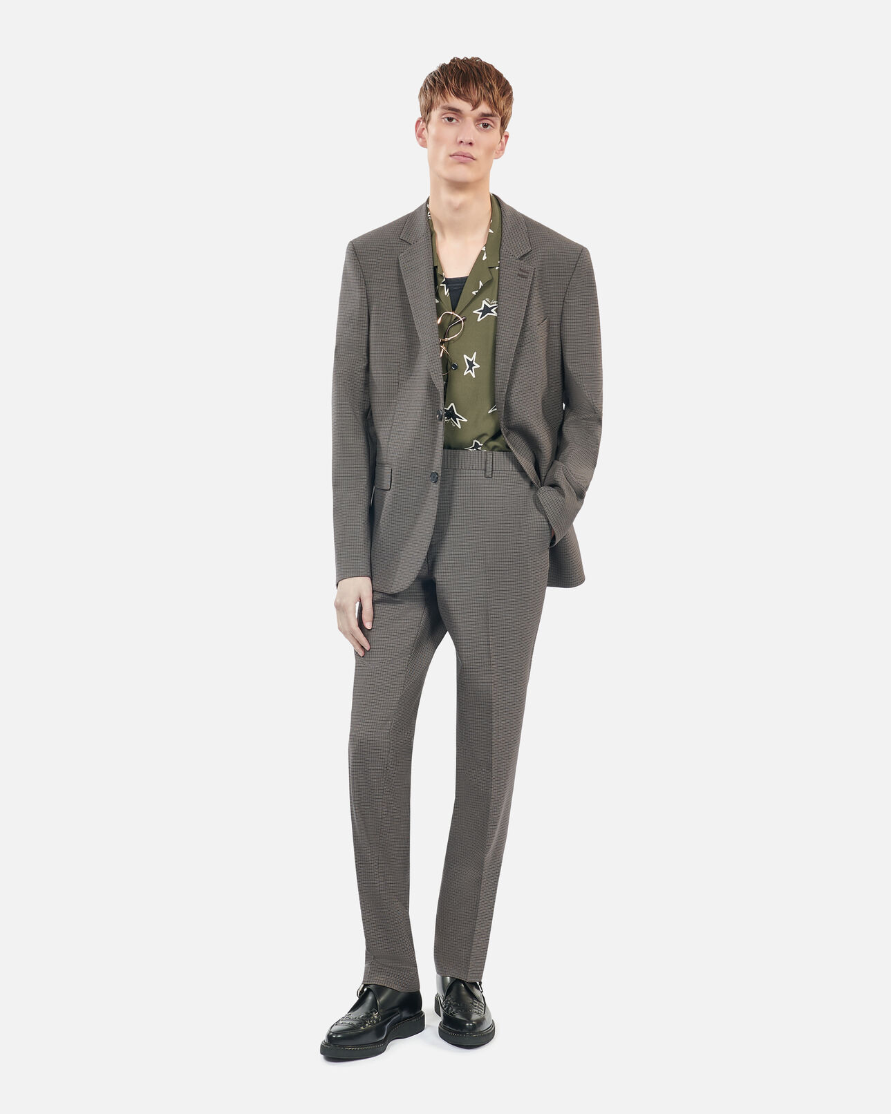 The Kooples MEN BROWN brown wool suit trousers