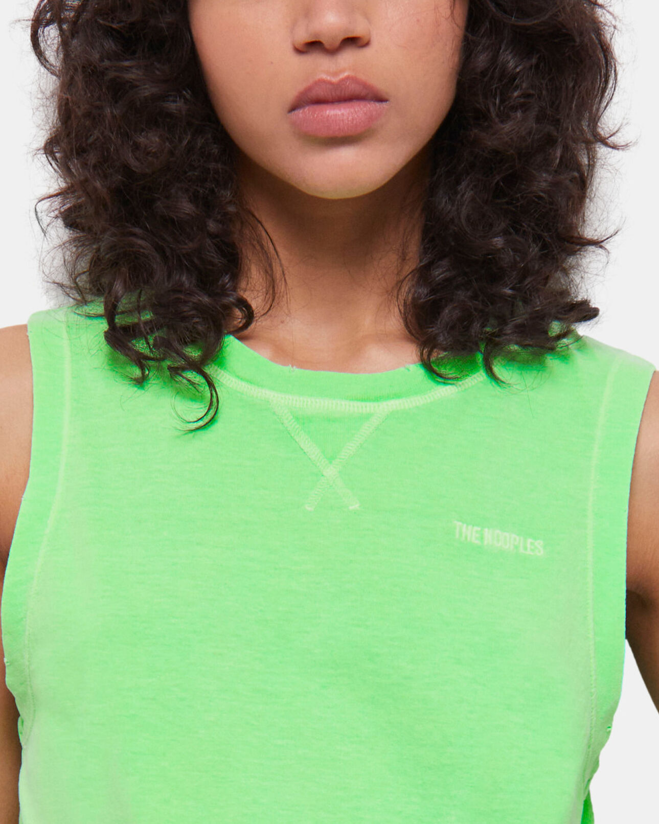The Kooples FEMME VERT FLUO t-shirt femme vert fluo avec logo