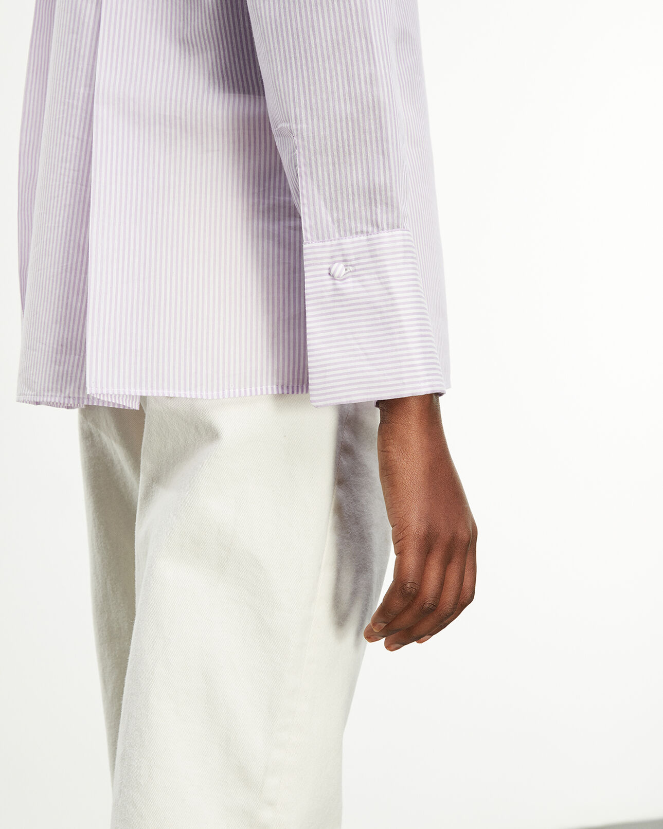 The Kooples FEMME VIOLET chemise violet et blanc simple à rayures