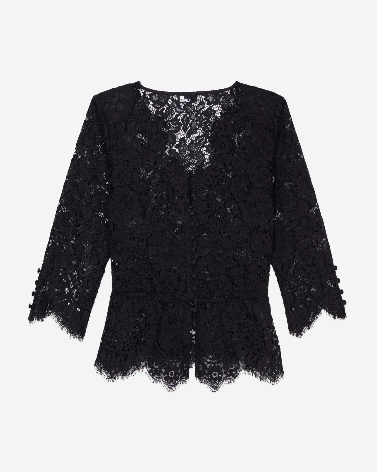 The Kooples FEMME BLACK top en dentelle noir