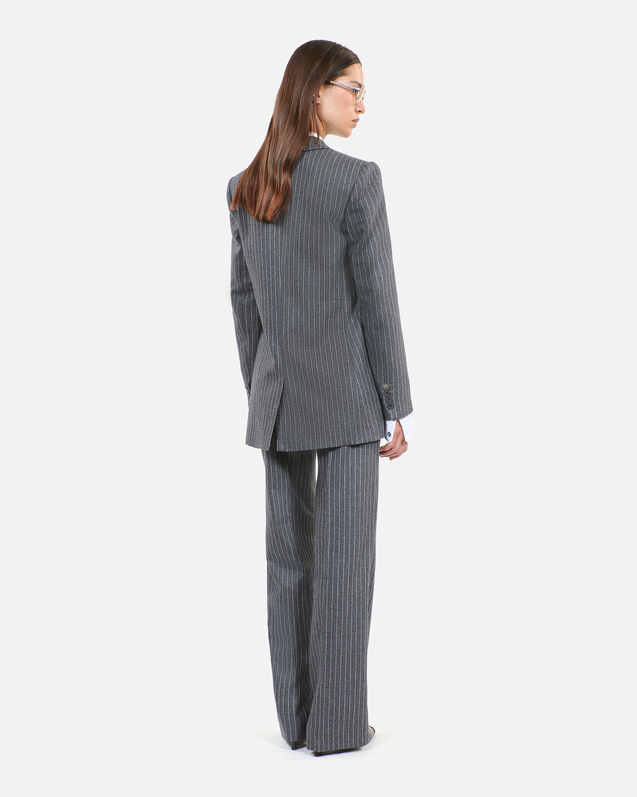 The Kooples FEMME LIGHT GREY veste tailleur à rayures