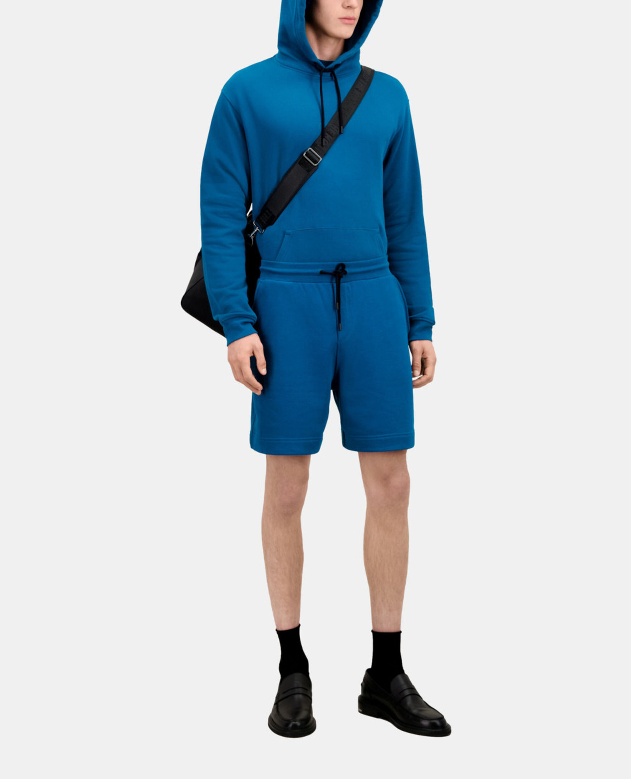 Blue cotton shorts, MEDIUM BLUE, hi-res image number null