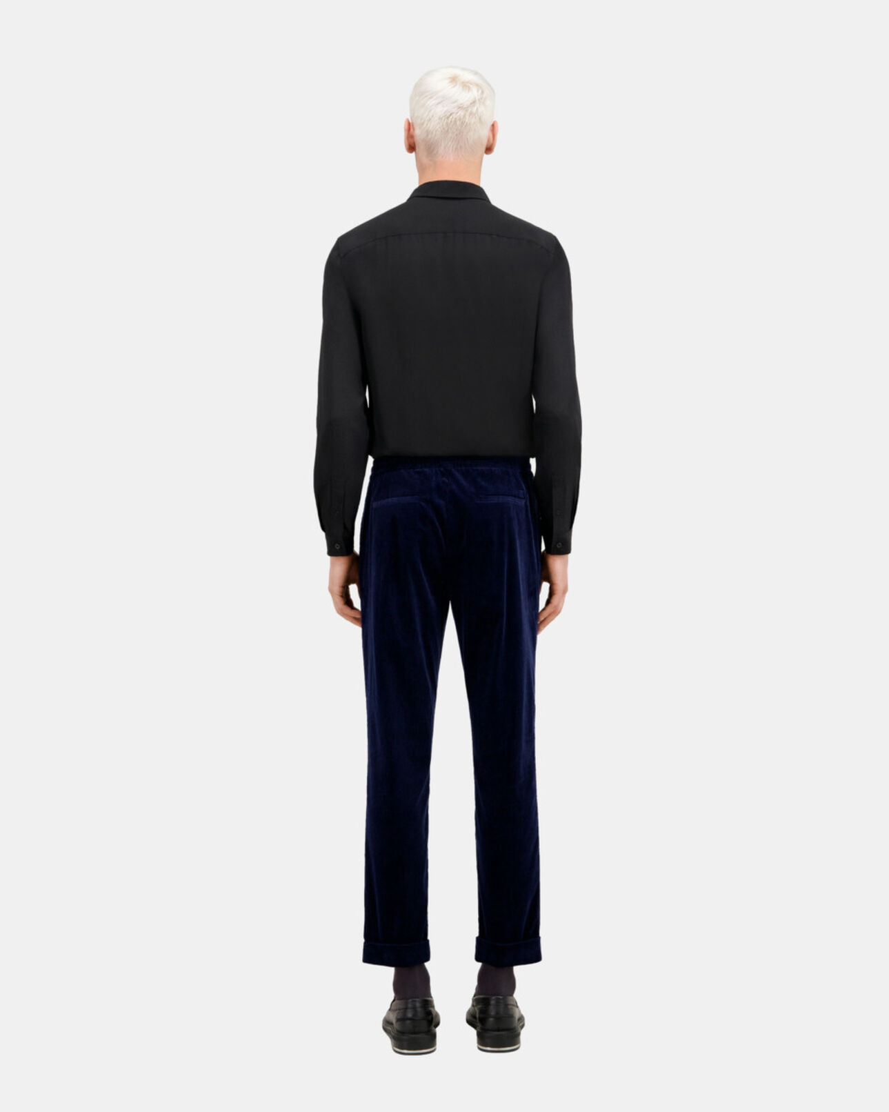 The Kooples HOMME NAVY pantalon bleu marine en velours côtelé