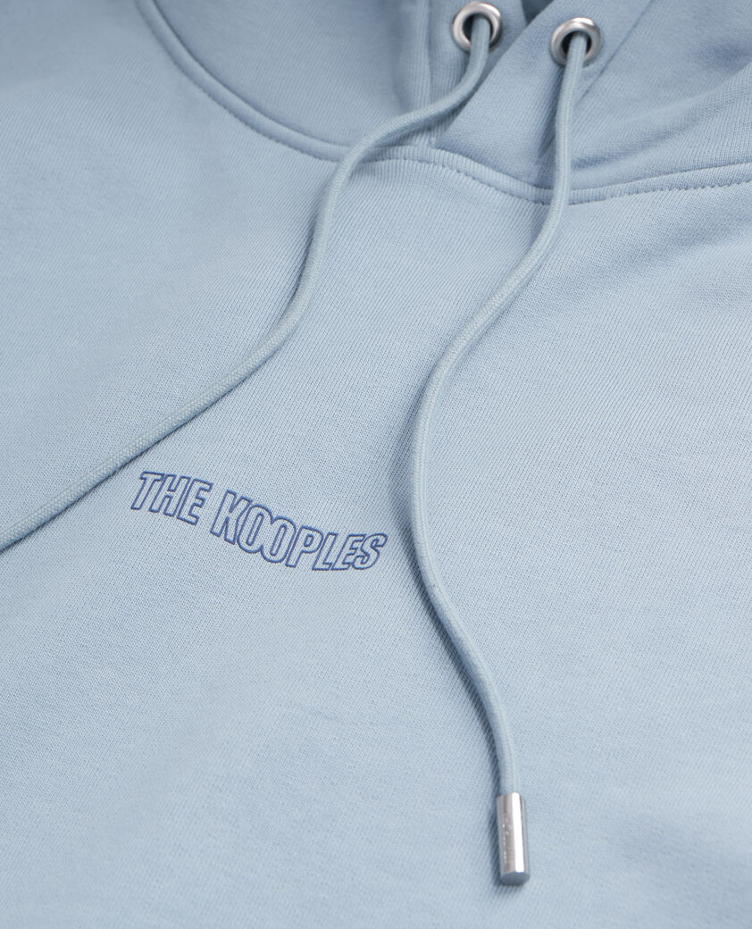 The Kooples HOMME BLUE GREY sweatshirt homme &agrave; capuche bleu avec logo