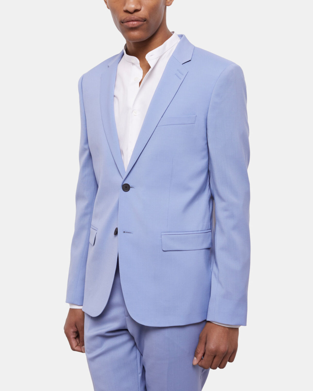 The Kooples MEN LIGHT BLUE blue end-on-end wool suit jacket
