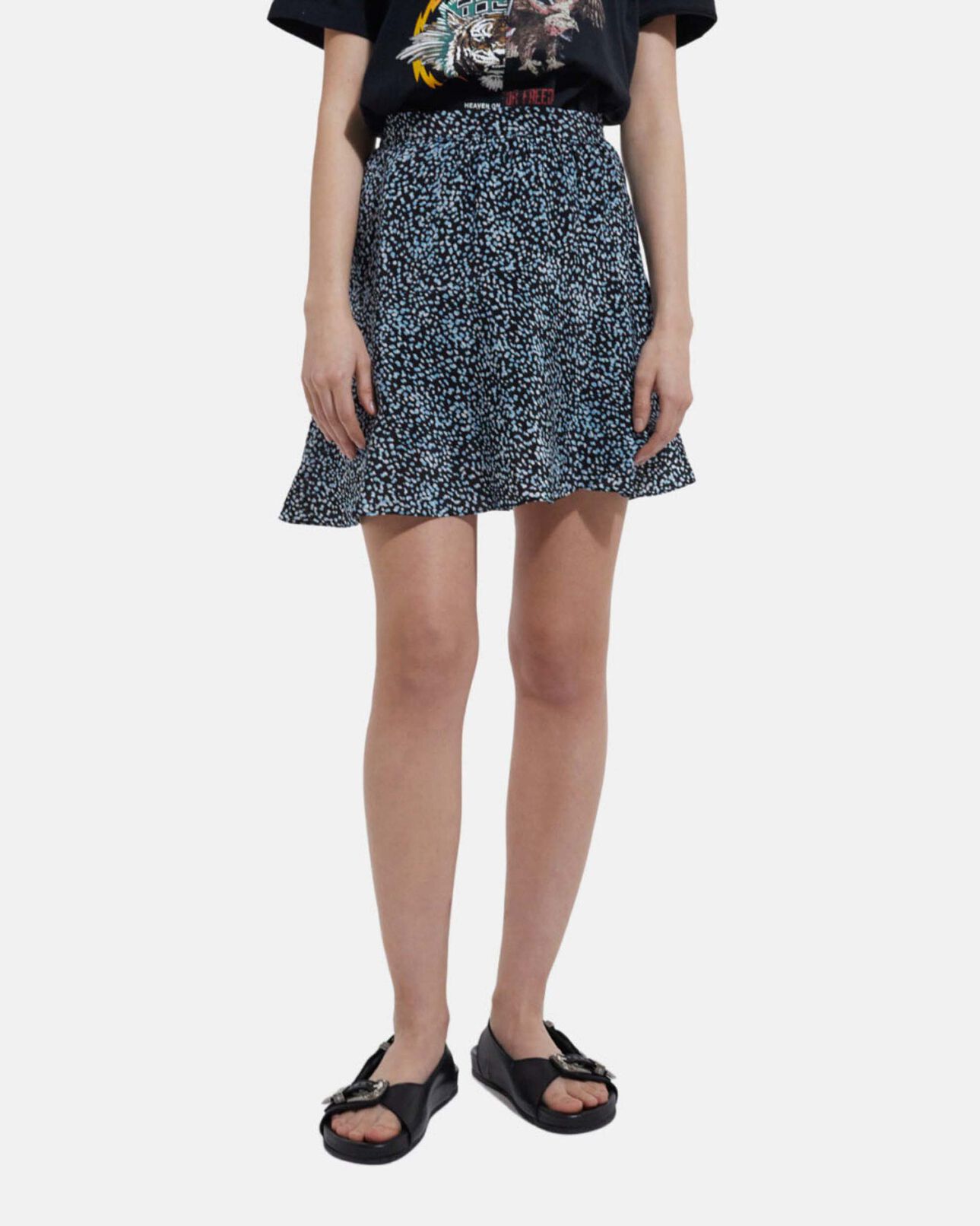 The Kooples FEMME INK BLUE jupe courte bleue