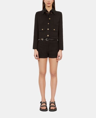 The Kooples FEMME BLACK veste en tweed noire