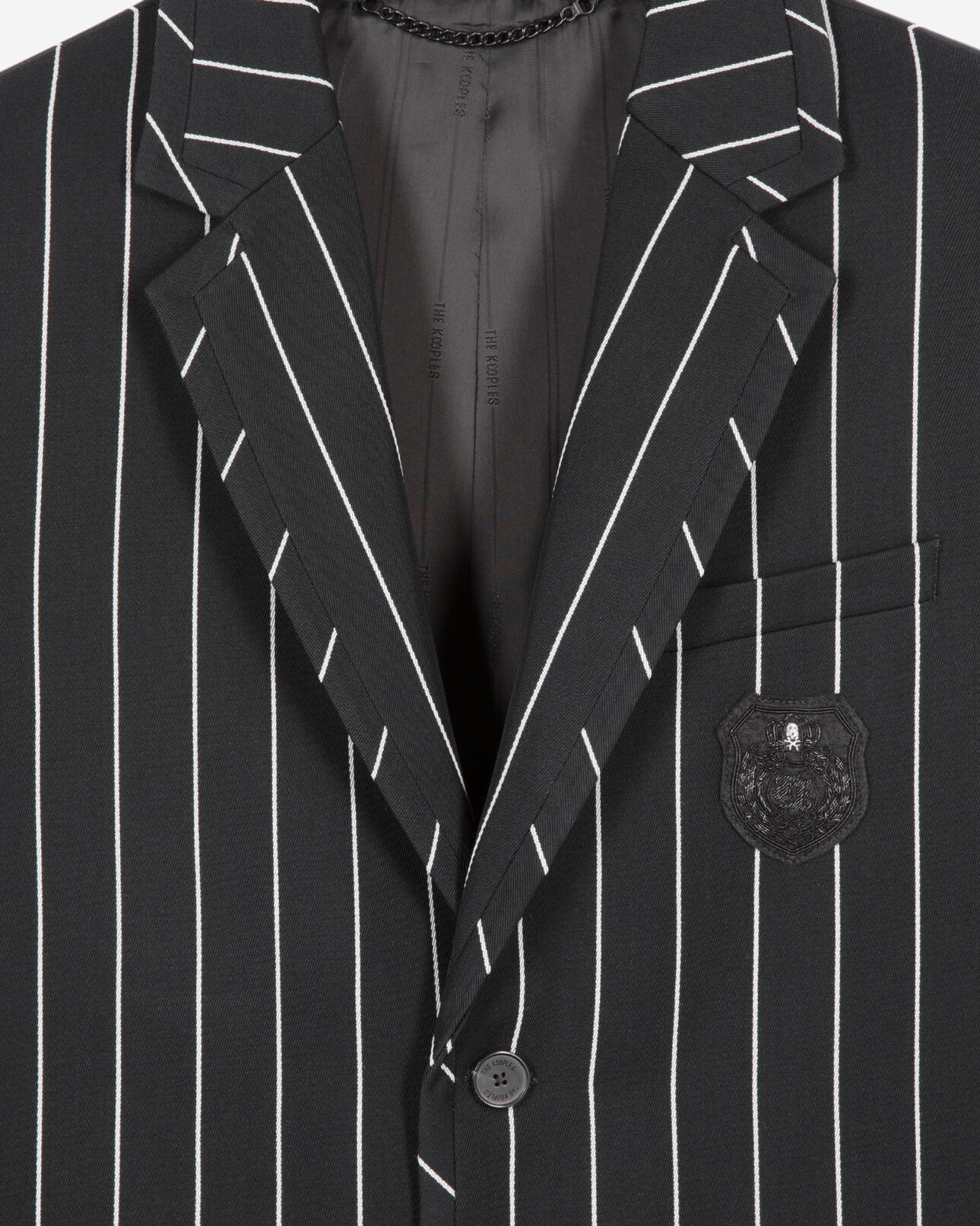 The Kooples HERREN BLACK WHITE schwarze gestreifte jacke