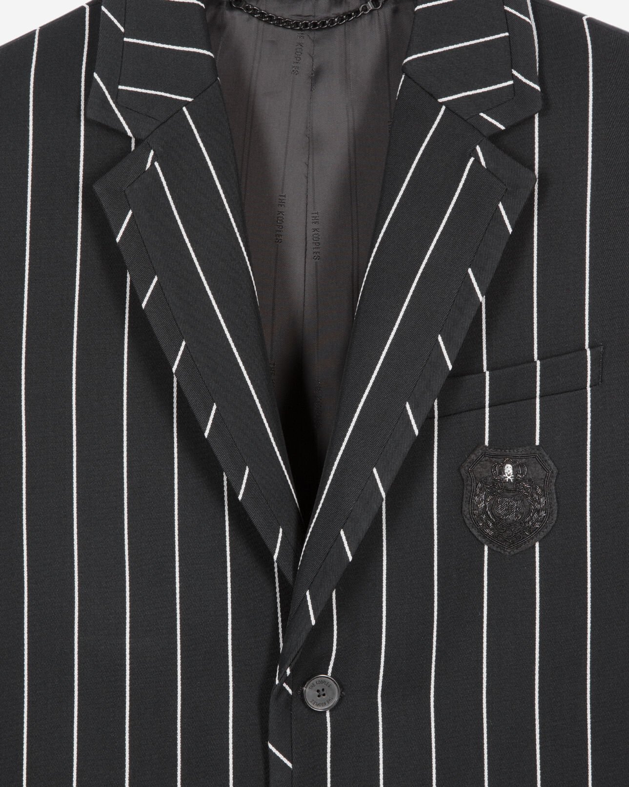 The Kooples HERREN BLACK WHITE schwarze gestreifte jacke