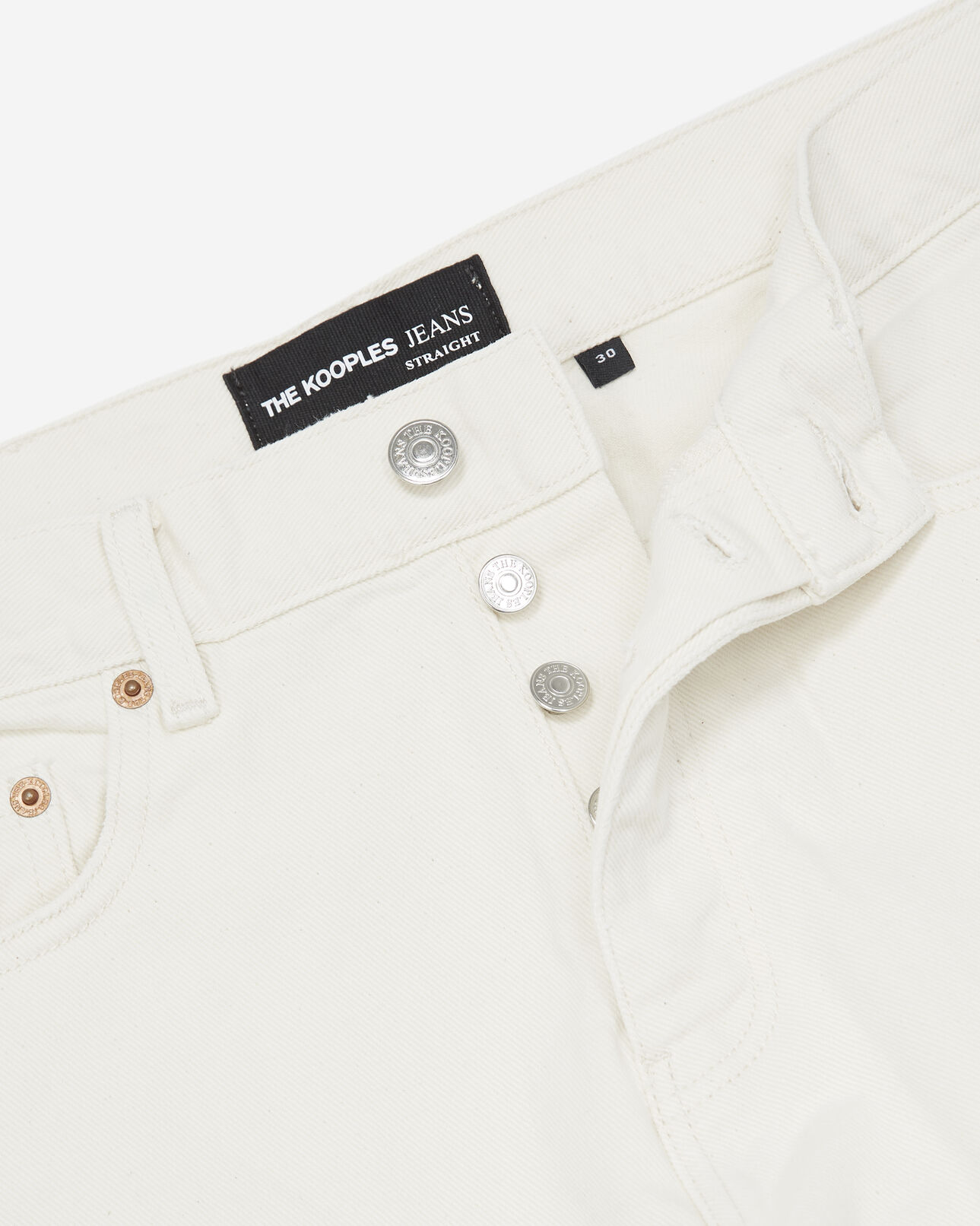 The Kooples HERREN OFF WHITE destroyed-jeans ecrufarben gerader schnitt