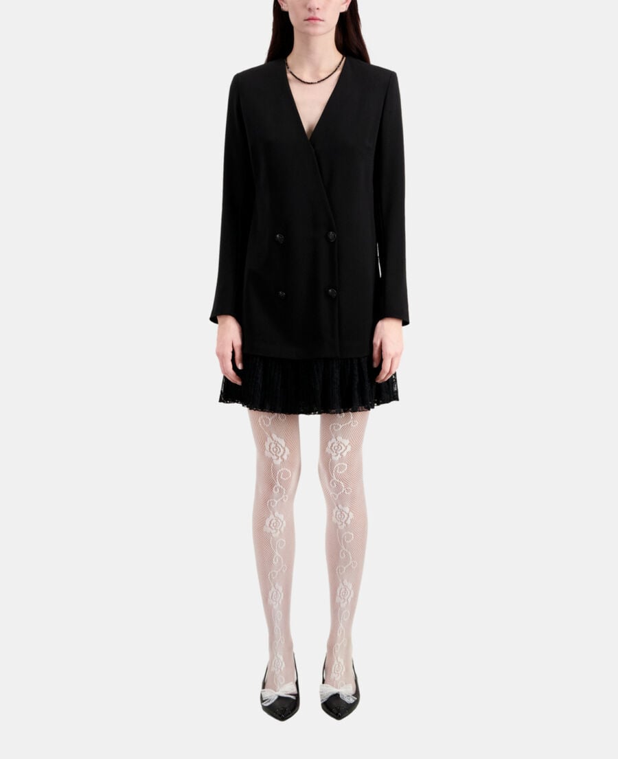 The Kooples F BLACK short black crepe and lace dress
