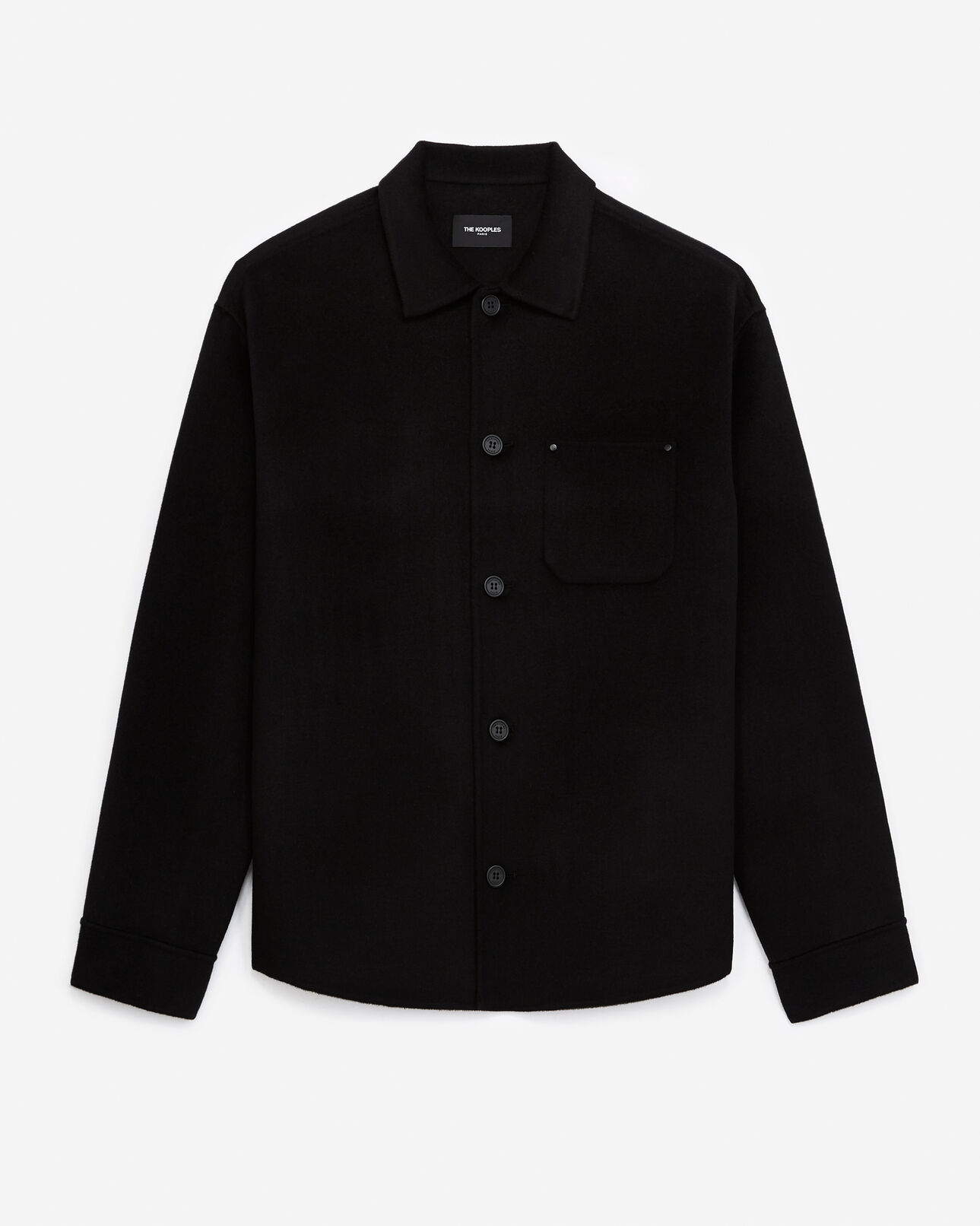 The Kooples HOMME BLACK chemise laine noir double face droite