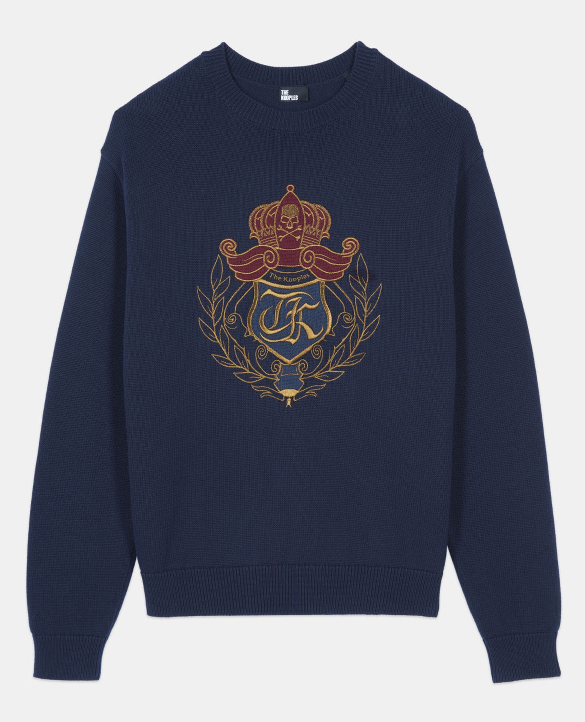 Pull en coton bleu marine, NAVY, hi-res image number null