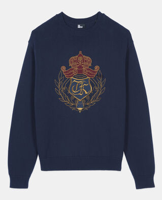 The Kooples HOMME NAVY pull en coton bleu marine