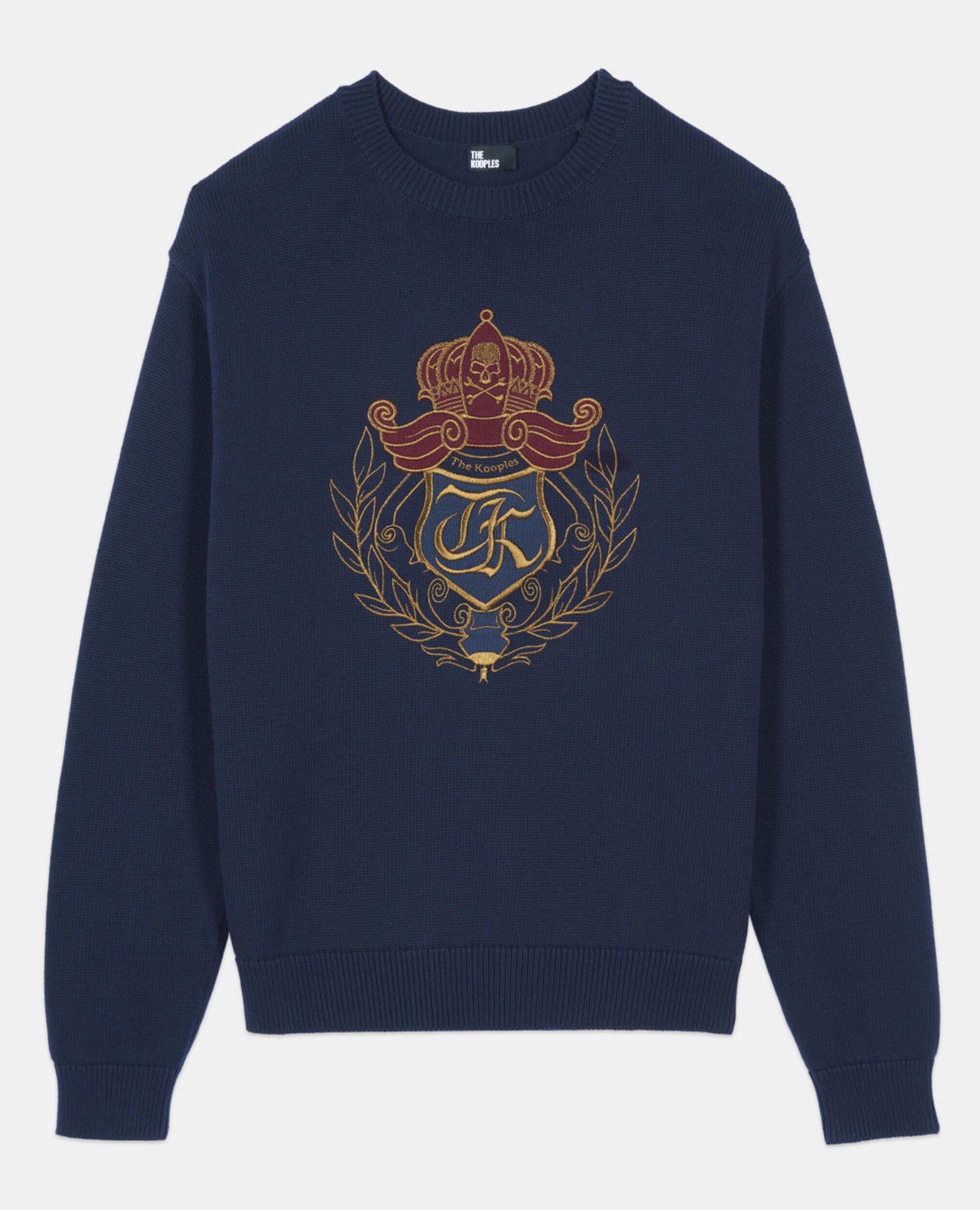 Pull en coton bleu marine, NAVY, hi-res image number null