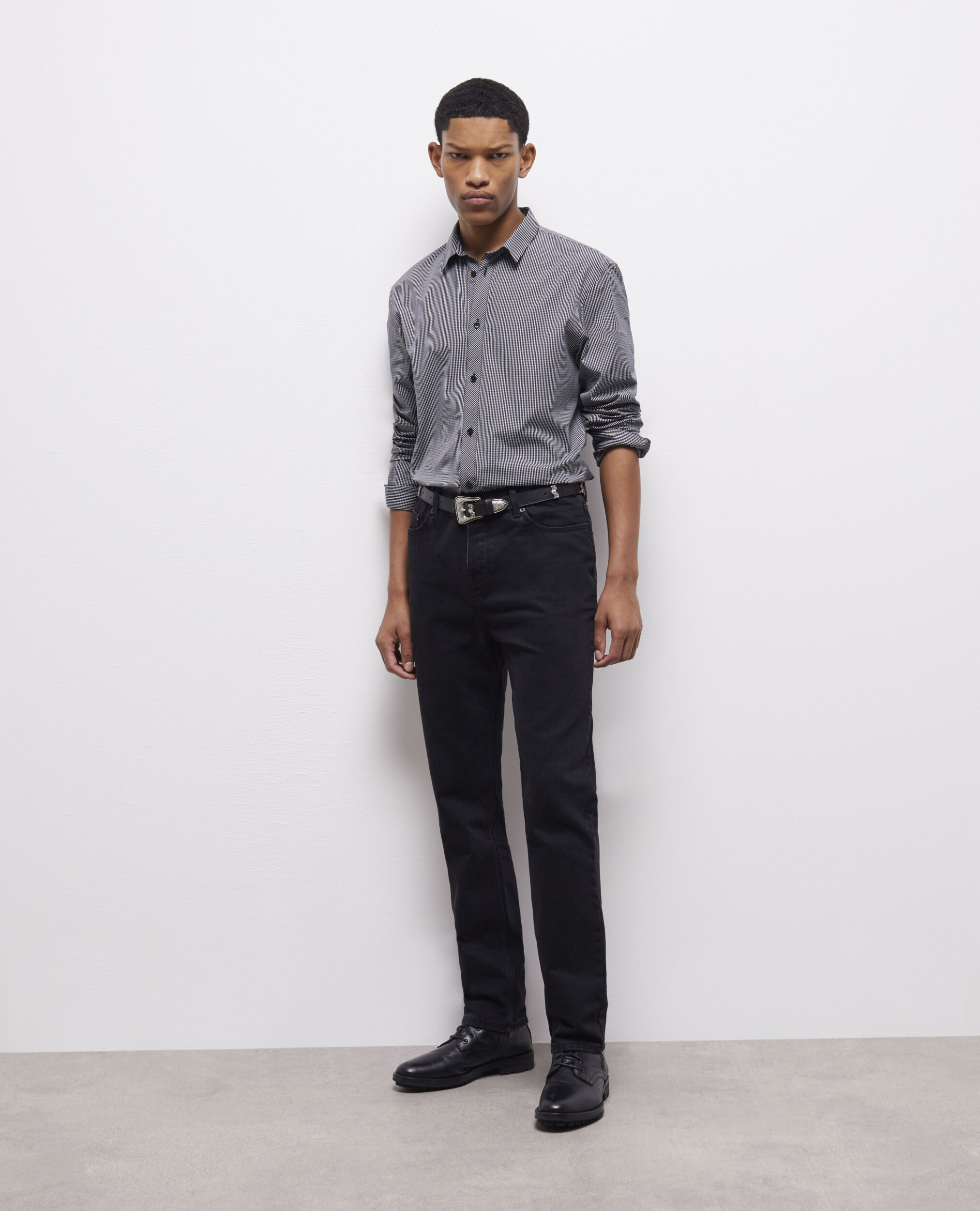 Camisa de cuadros, BLACK WHITE, hi-res image number null