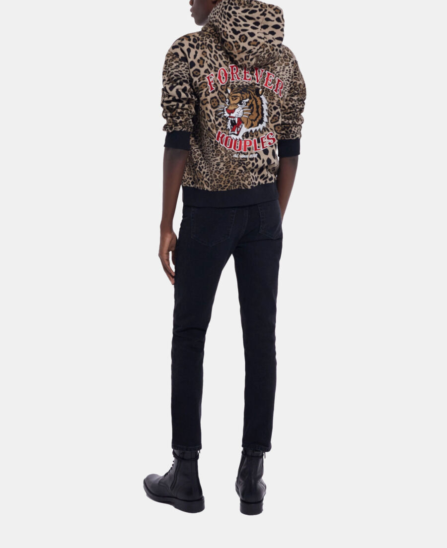 cotton sweatshirt with leopard print
