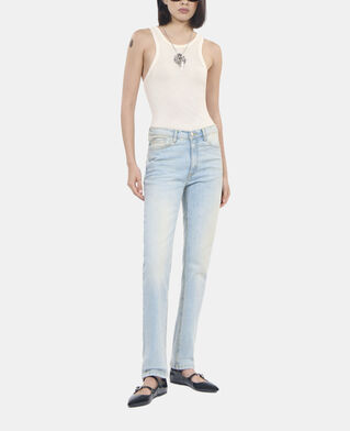 The Kooples F BLUE BLEACHED / NAVY slim light blue jeans